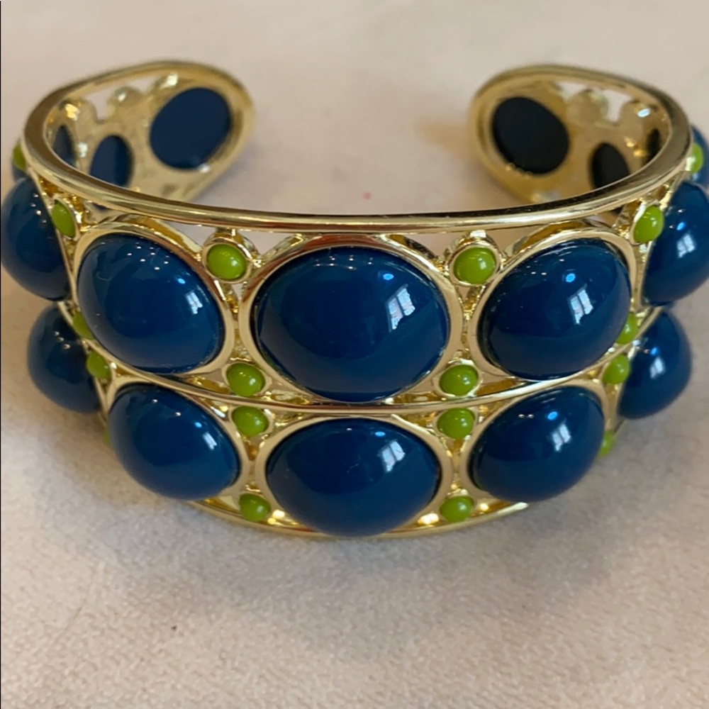 Blue, green and gold cuff